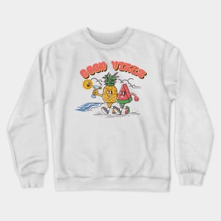 watermelon and  pineapple  retro cartoon Crewneck Sweatshirt